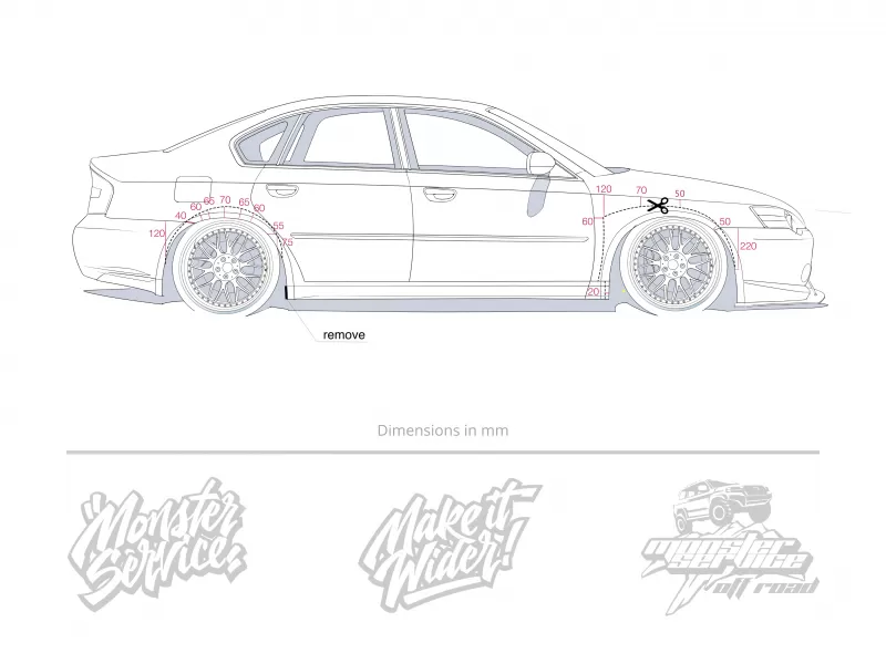 Instruction for cutting fenders Legacy 