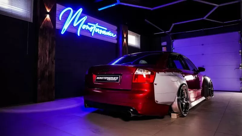 Test fitting new wide body for A4 B6 saloon