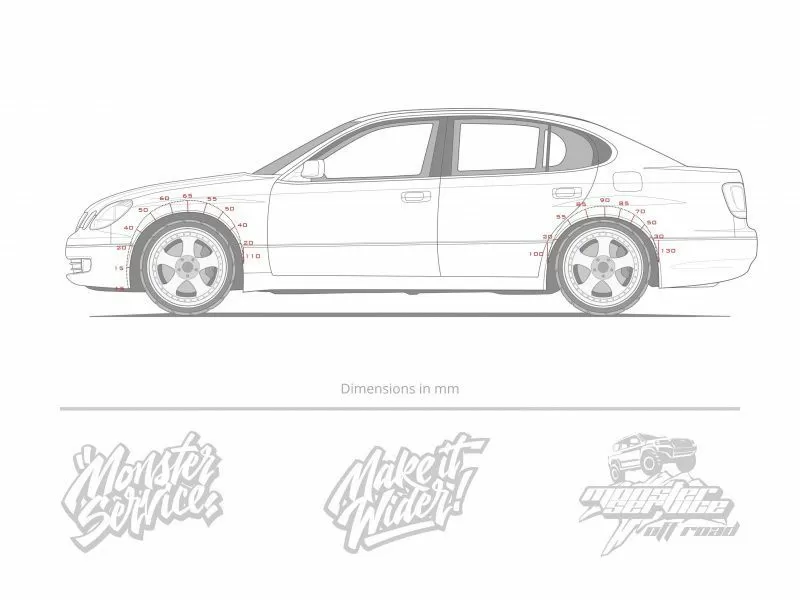 Instruction for cutting fenders Lexus GS 160