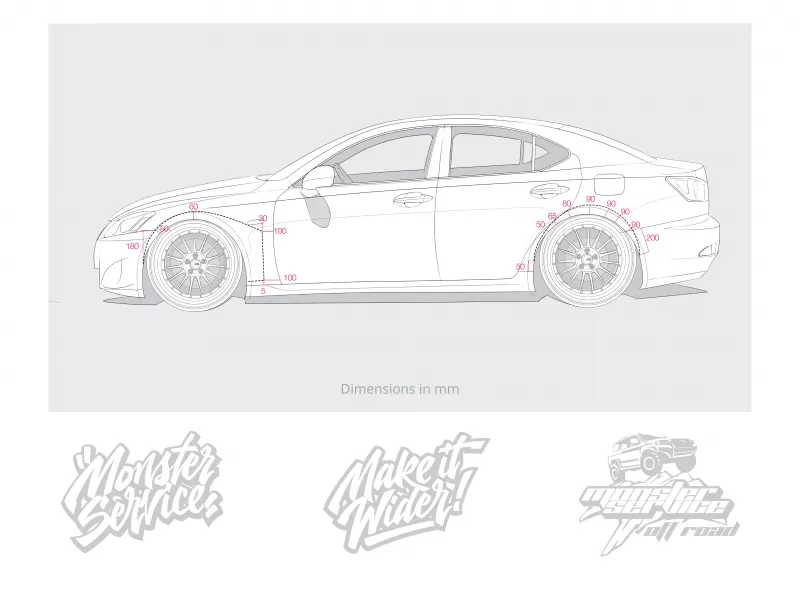 Instruction for cutting fenders Lexus IS 05-11